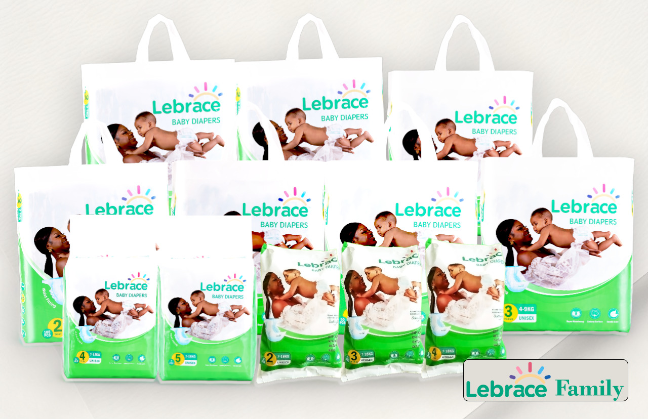 Lebrace baby diaper in Nigeria – soft, affordable, and gentle on baby skin.